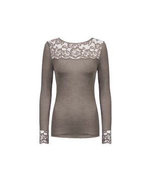 Wool Love - T-Shirt Long Sleeve - 90 DEEP TAUPE