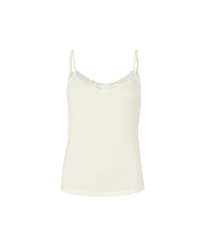 Bamboo Underwear - Camisole With Lace - 00 OFF-WHITE