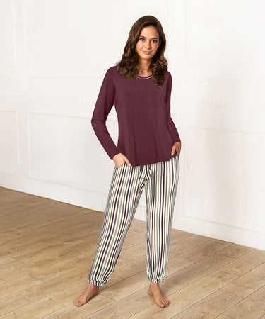 Bamboo - Long Sleeve Pyjamas - 221 PLUM