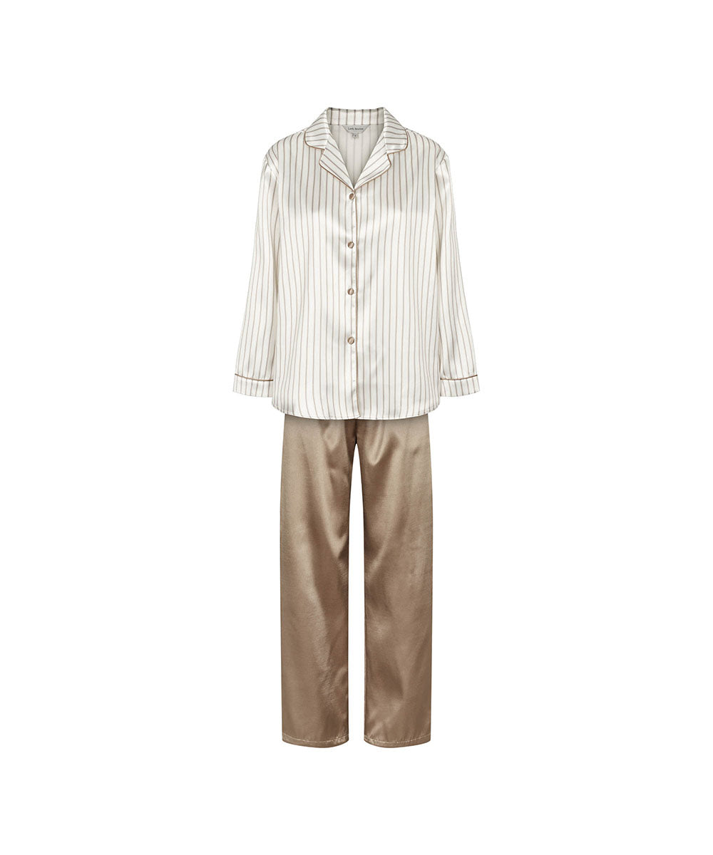 Moon Pyjamas Satin - Long Sleeve Pyjamas - 1093 MOON/WHITE – Wunderwear
