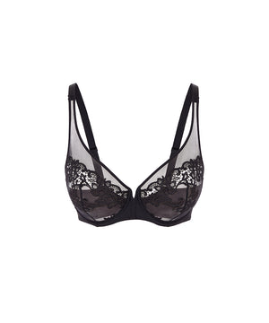 Saga - Plunging Underwired Bra - 016 NOIR/NOIR