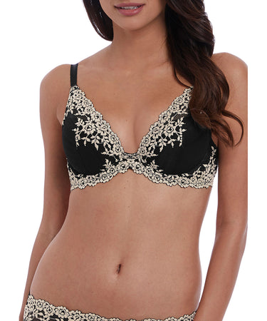 Lace - Plunge Underwire Bra - BLK BLACK