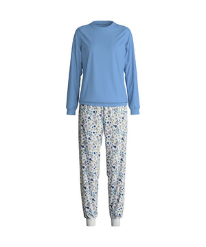 Flower Nights - Pyjamas Med Manchetter - 302 RIVIERA BLUE