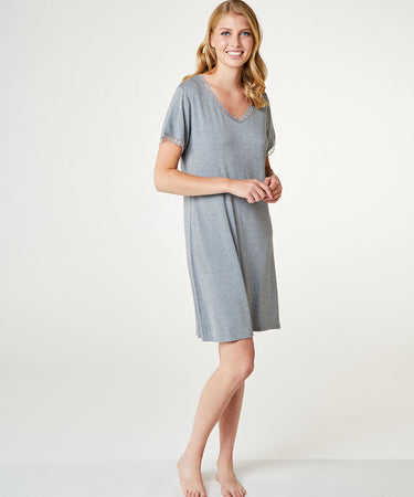 Jacqueline - Shortsleeved Dress - 9015 GREY MELANGE