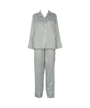 Leo - Sateen Pyjamas Aop - 522 DUSTY GREEN