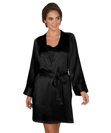 Pure Silk - Short Kimono - 02 BLACK