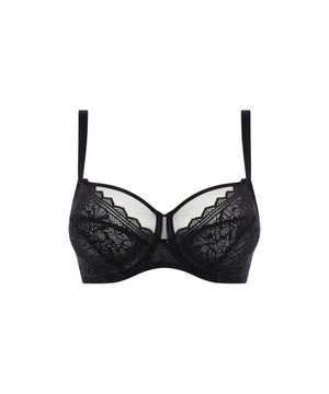 Floral Touch - Very Covering Underwired Bra - 011 BLACK