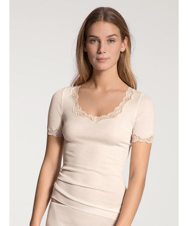 Richesse Lace - Top short-sleeve - 090 LIGHT IVORY