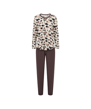 Bamboo - Bamboo Long Sleeve Pyjamas - 1051 COFFEE/SAND CIRCLES