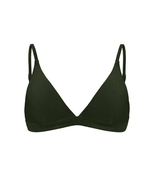 Swimwear - Wirefree Triangle Bikini Top - W076 OLIVE