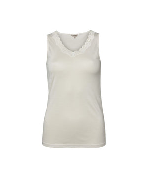 Silk Jersey - Top W/Lace - 00 OFF-WHITE