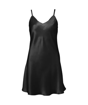 Pure Silk - Slip w.cording - 02 BLACK