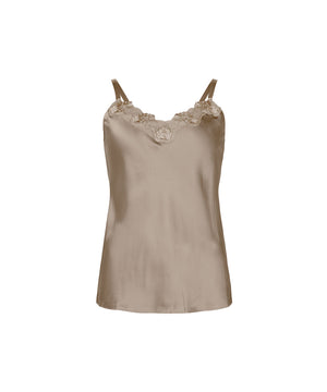 Pure Silk - Camisole W. Lace - 229 MOON ROCK