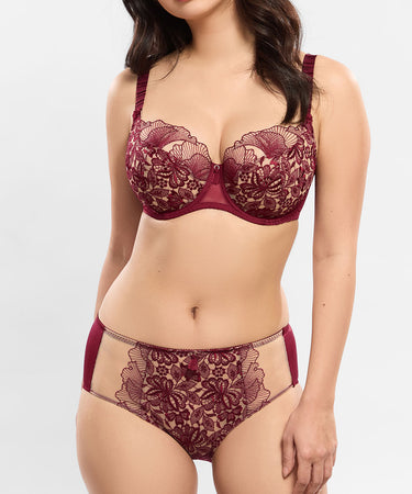 Agathe - Underwired low-necked bra - 0565 AMARANTE