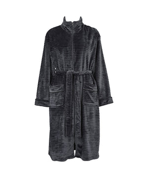 Fine - Fleece Robe W Zipper - 082 INDIA INK