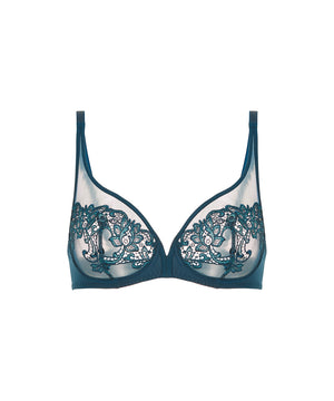 Saga - Plunging Underwired Bra - 595 PRESTIGE BLUE