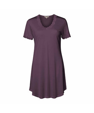 Silk Jersey - Nightgown W/Sleeve - 119 PURPLE
