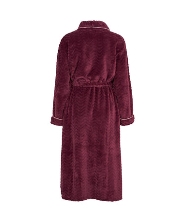 Filipa - Fleece Robe Long - 243 BURGUNDY