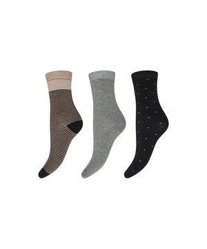Decoy - 3-Pack Ankle Sock Cotton - 10091 MULTIFARVET