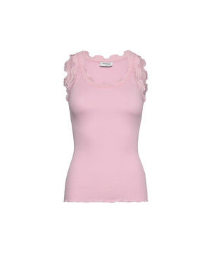 Silk - Top Regular W/Vintage Lace - 011 PINK-A-BOO