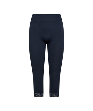 Decoy - Seamless Capri W/Lace. - 49 NAVY