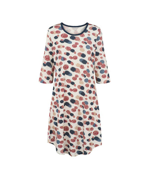 Bamboo - Sleeve Nightdress - 1052 BLUE/RED