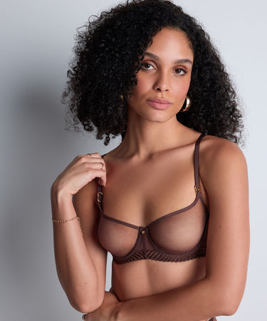 Sheer Emotion - Half Cup Bra - SEPA SEPIA
