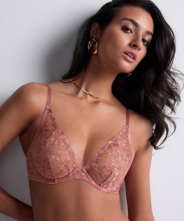 Crazy In Love - Underwired Triangle Bra - WARM WARM PINK