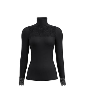 Silky Wool Glam - Top long-sleeve - 707 BLACK