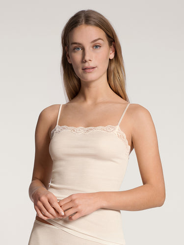 Richesse Lace - Spaghetti top - 090 LIGHT IVORY