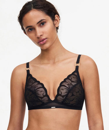 Fleurs - Wirefree Triangle Bra - 011 BLACK