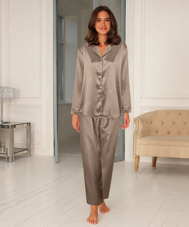 Satin - Long Sleeve Pyjamas - 229 MOON ROCK