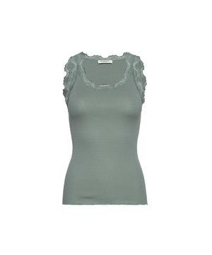 Silk - Top Regular W/Vintage Lace - 017 CHINOIS GREEN