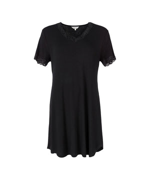 Bamboo Homewear - Bamboo Short Sleeve Nightdress - 02 BLACK