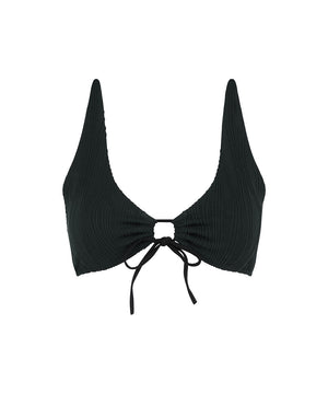 SWIM ONE SIZE - Wirefree Plunge Bikini - 011 BLACK