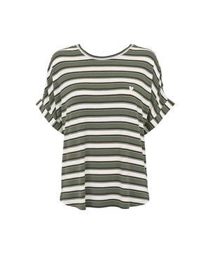 Softness - Stripe Ss T-Shirt - 522 DUSTY GREEN