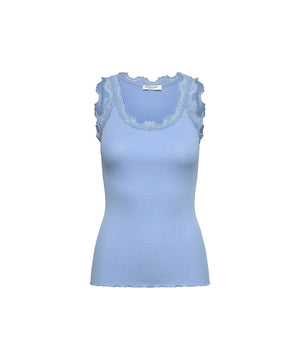 Silk - Top Regular W/Vintage Lace - 032 PLACID BLUE