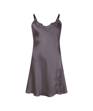 Pure Silk - Slip w.lace - 354 GRAPHITE