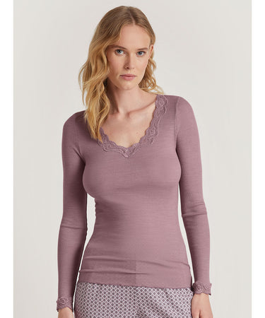 Richesse Lace - Top long-sleeve - 342 ELDERBERRY