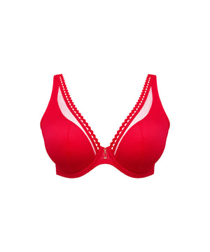 Wowgirl - Half Padded Plunge Bra - TRR True Red