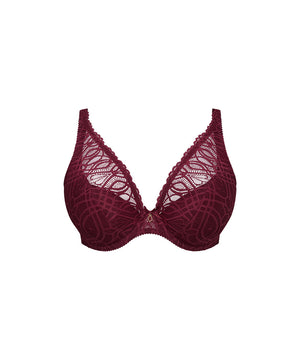 SALERNO - Half Padded Plunge Bra - EVR Evening Red
