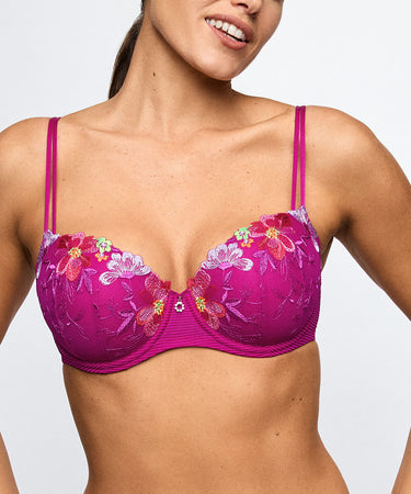 ODILLY - Padded Balcony Bra - WIR Wild Rose