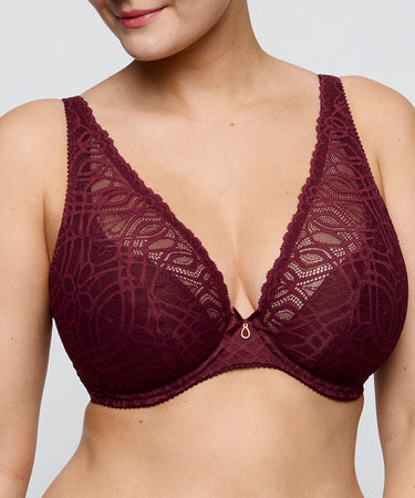 SALERNO - Half Padded Plunge Bra - EVR Evening Red