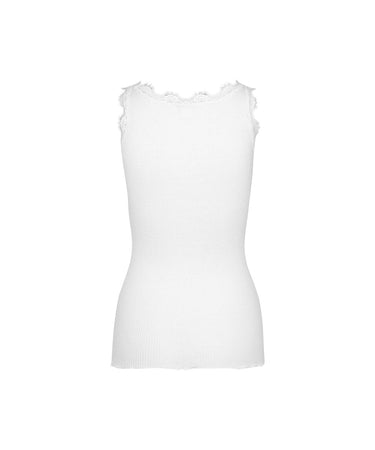 Babette - Silk Top w/lace - 1049 NEW WHITE