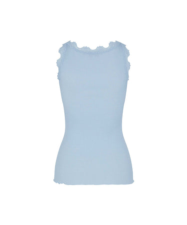 Babette - Silk Top w/lace - 205 HEATHER SKY
