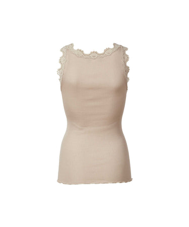 Babette - Silk Top w/lace - 826 CACAO