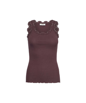 Silk - Top Regular W/Vintage Lace - 820 FUDGE