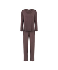 Lady Avenue - Bamboo long sleeve pyjamas with lace