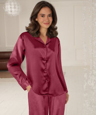 Lady Avenue - Satin Long Sleeve Pyjamas