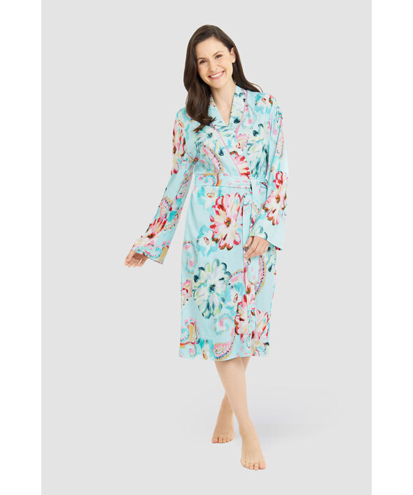 Louis Feraud - Paisley Robe, 1/1 sleeve, wrap-around